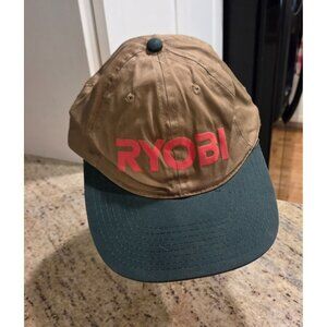 Vintage Ryobi Hat Cap Tan Green Red Cotton